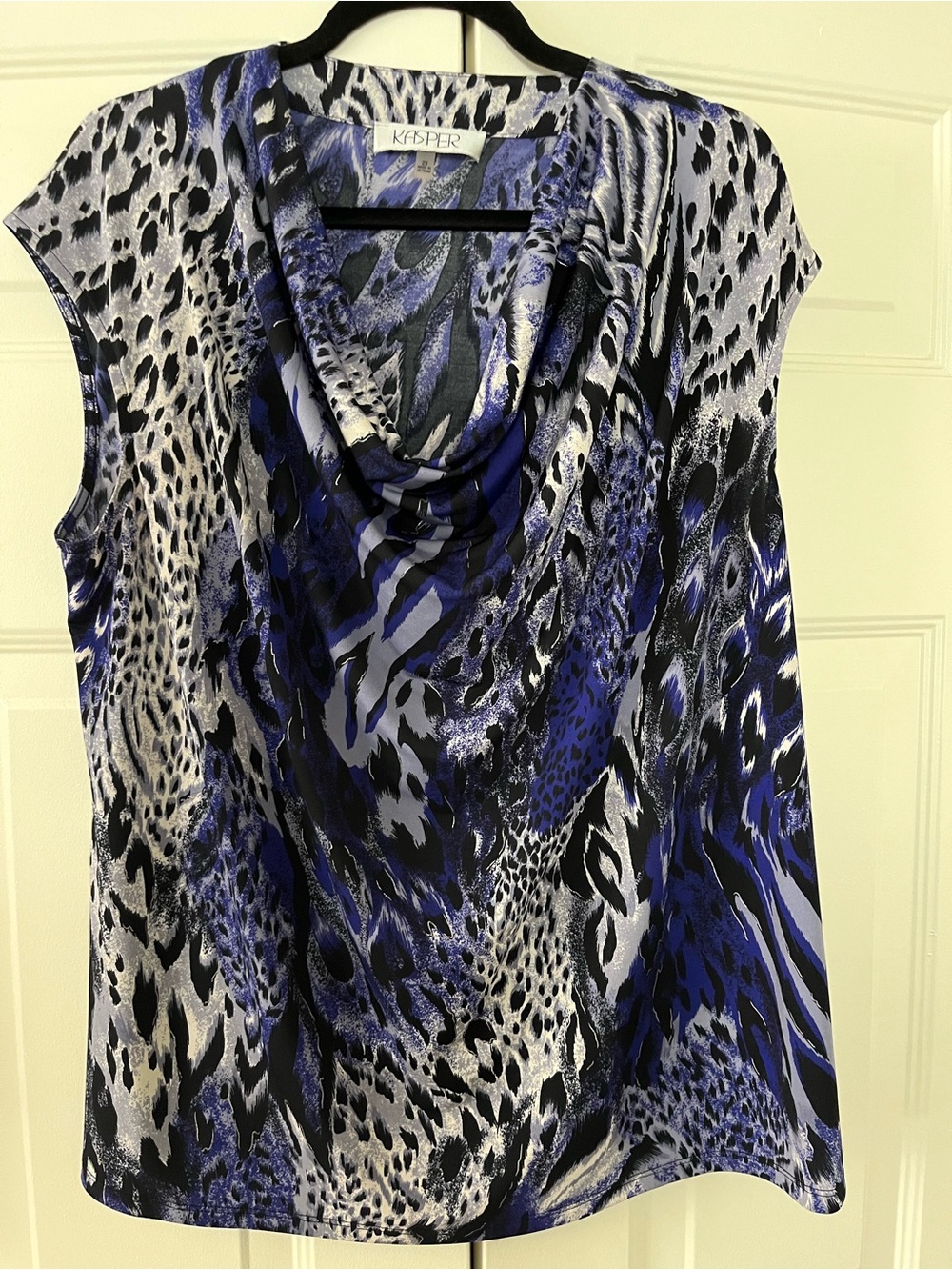 Kasper 2X Knit Draped Neck Top